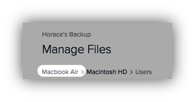 Device breadcrumb highlight