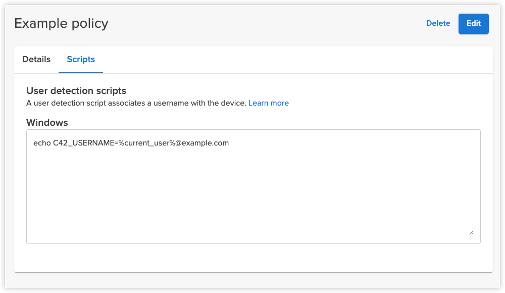 Deployment scripts tab