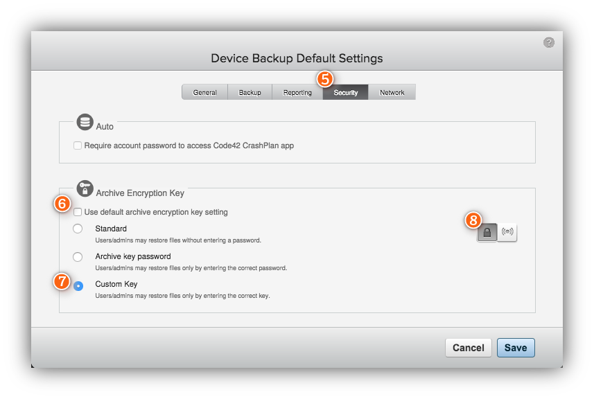 Security settings