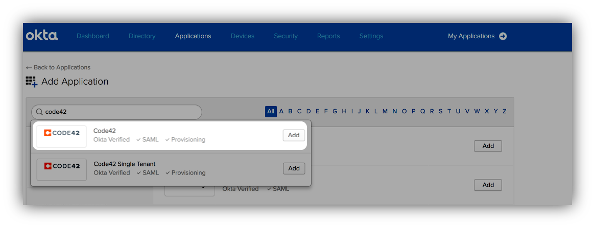 Incydr app in Okta
